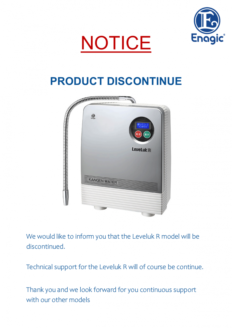NOTICE – Product Discontinue (Leveluk R) – Enagic® Thailand
